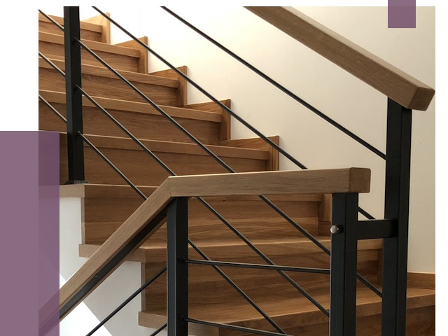 Обшивка металлической лестницы деревом в Мурманске от 4370 руб.