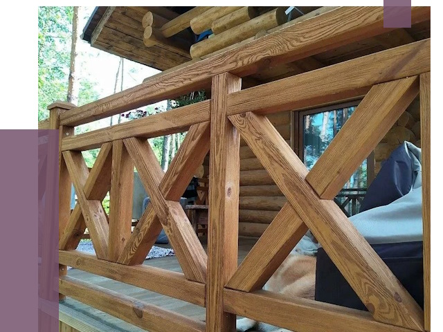 Деревянные перила под ключ в Мурманске от 7712 руб. 