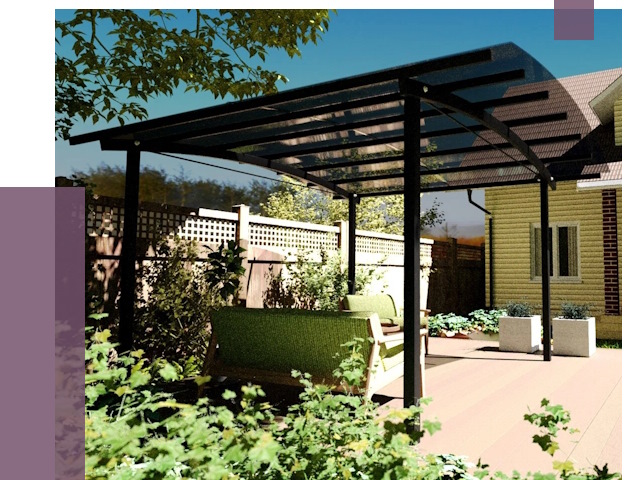 Навесы для террасы в Мурманске от 13110 руб. под ключ | ПРОЛЁТ-Мрм