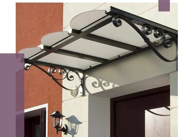 Односкатные козырьки в Мурманске от 8431 руб.  | ПРОЛЁТ-Мрм