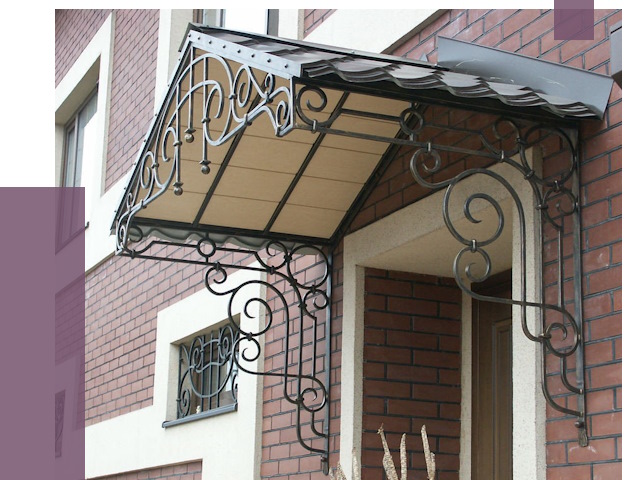 Двускатные козырьки в Мурманске под ключ от 12853 руб.