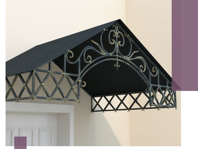 Двускатные металлические козырьки под ключ в Мурманске